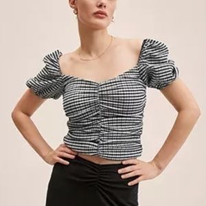 NWT Mango Seersucker top